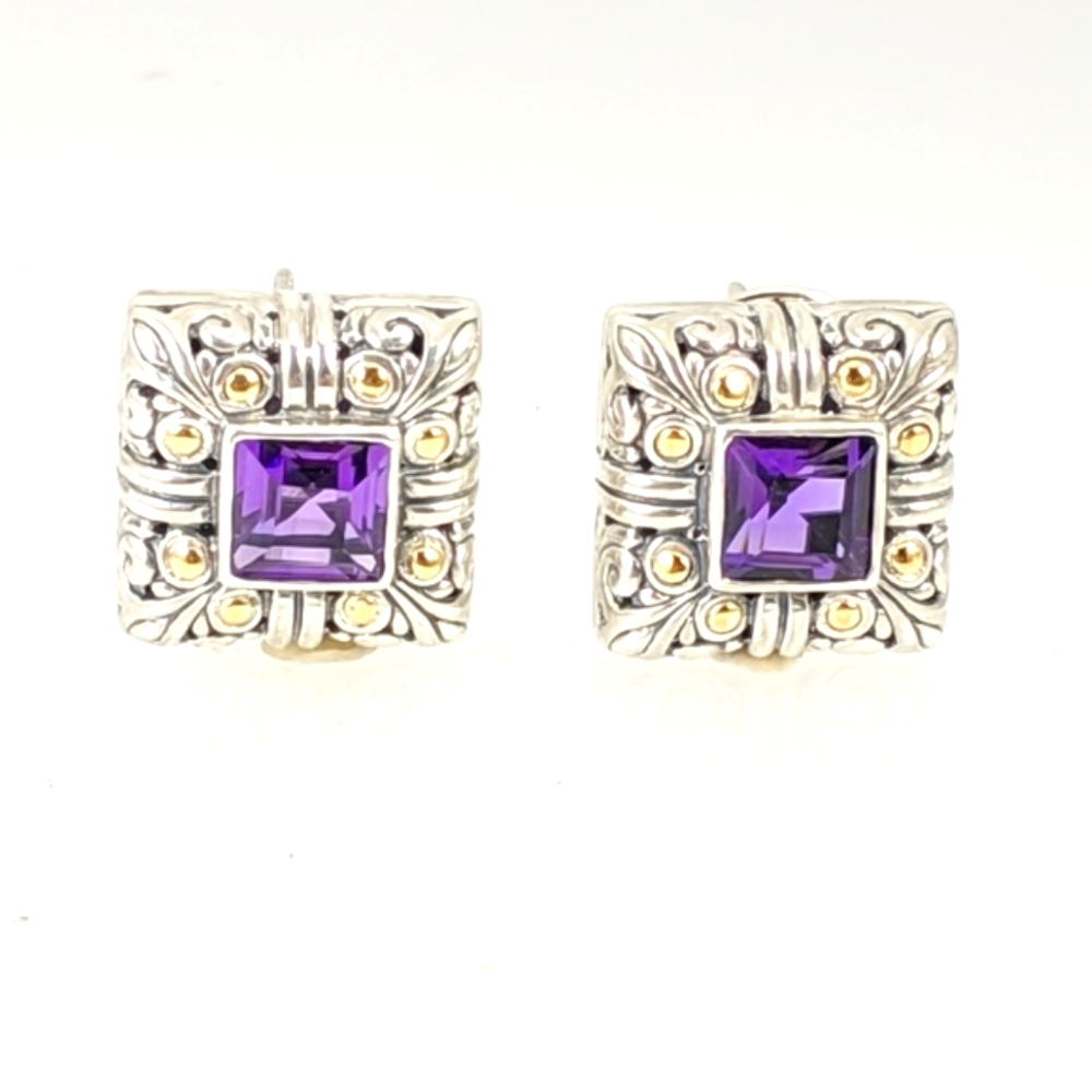 Amethyst sterling silver earrings